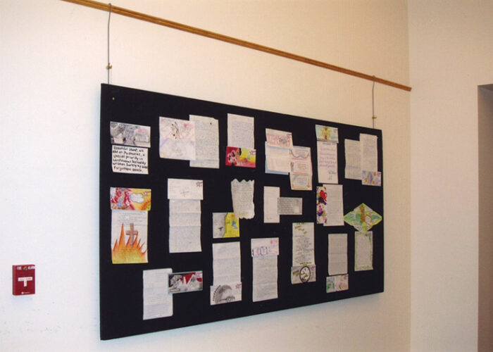 Prison Arts Letters Exhibition gallery installation