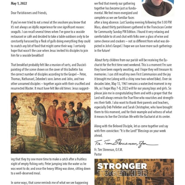 Father Tim's letter 5-1-22