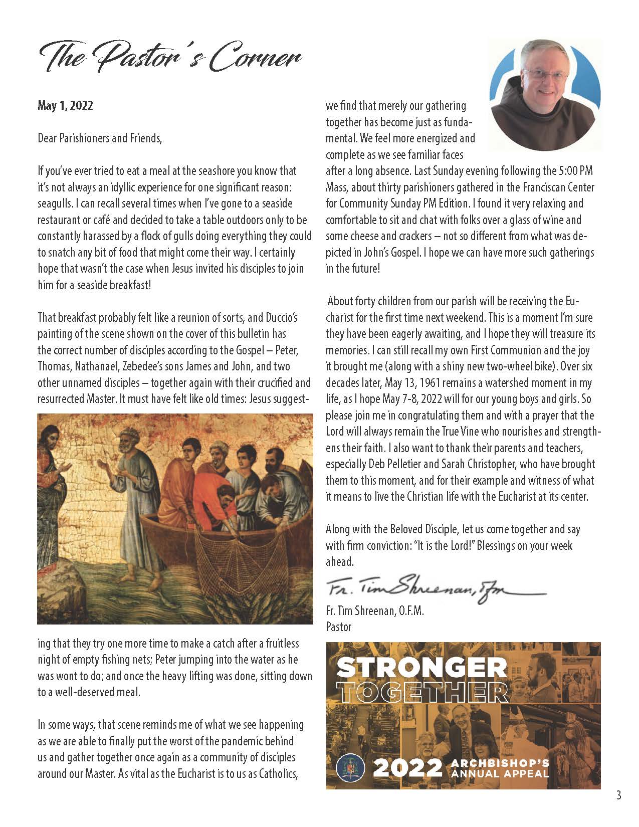 Father Tim's letter 5-1-22