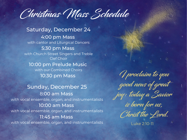 church of the presentation christmas mass schedule